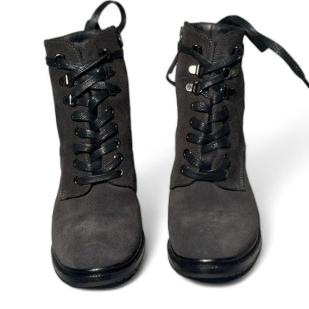 M. Gemi The Alpestre Waterproof Charcoal Grey Suede Lace-Up Booties - Picture 2 of 6